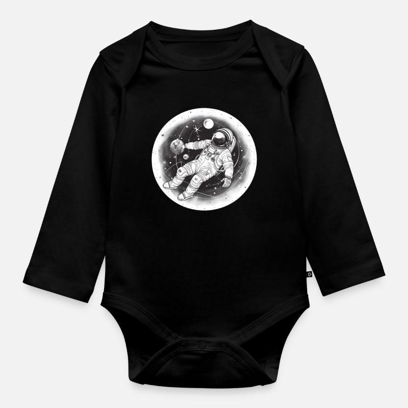 Astronaut - Baby Bio-Langarm-Body - Schwarz