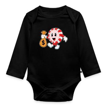 Jetons de poker poker - Body Bébé bio manches longues - noir - Devant