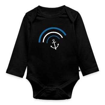 Anker Norddeutschland Seemann Matrose Kapitän - Baby Bio-Langarm-Body - Schwarz - Vorne