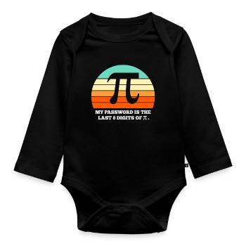 pi, maths, mathématiques - Body Bébé bio manches longues - noir - Devant