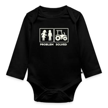 Déclaration du tracteur Véhicules utilitaires Agriculture de véhicules - Body Bébé bio manches longues - noir - Devant