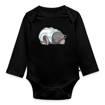 Maulwurf Braut Schleier Hochzeit - Baby Bio-Langarm-Body - Schwarz - Vorne