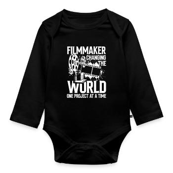 Filmmaker Changing The World One Project - Baby Bio-Langarm-Body - Schwarz - Vorne