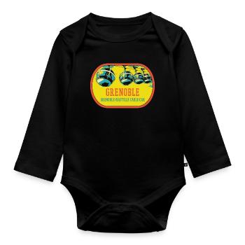 Illustration Cable car of Grenoble France - Organic Longsleeve Baby Bodysuit - black - Front
