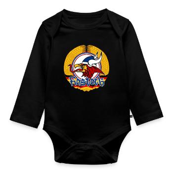 Rostock Rostocker DDR Ährenkranz - Organic Longsleeve Baby Bodysuit - black - Front