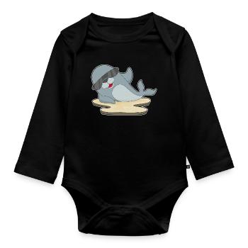 Seal Sunglasses - Organic Longsleeve Baby Bodysuit - black - Front