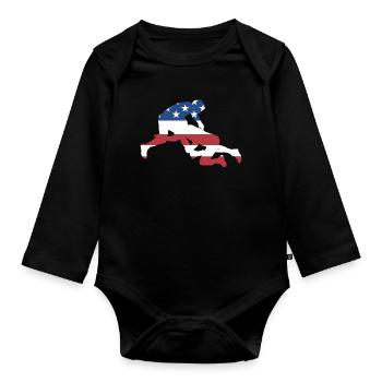 Sport Us Flag Kabaddi - Baby Bio-Langarm-Body - Schwarz - Vorne