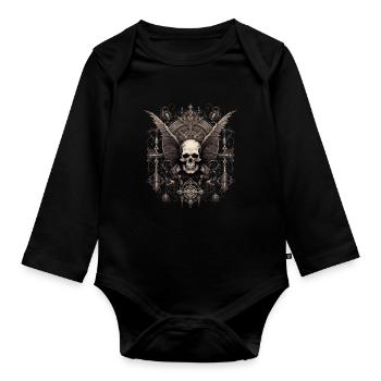 Gothik Okkult Satan Gotik Schwarze Szene Wicca - Baby Bio-Langarm-Body - Schwarz - Vorne