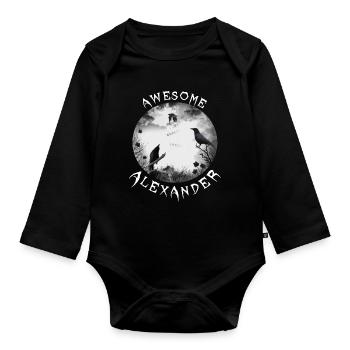 L’anniversaire d’Alexander Alex - Body Bébé bio manches longues - noir - Devant