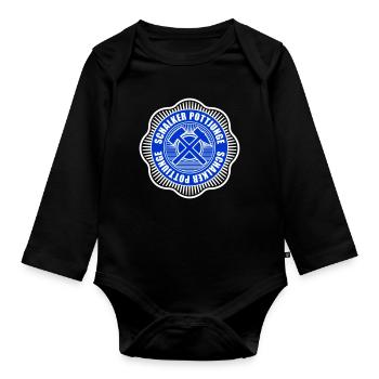Schalker Ruhrpott Junge | Farbe änderbar - Baby Bio-Langarm-Body - Schwarz - Vorne