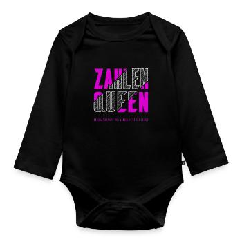 Zahlen Queen - Baby Bio-Langarm-Body - Schwarz - Vorne