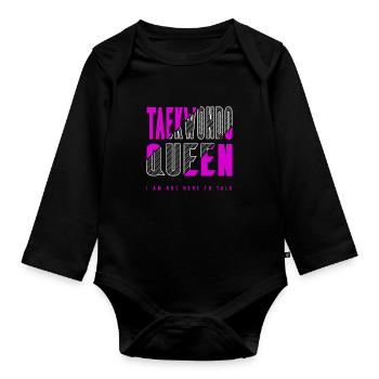 Reine du taekwondo - Body Bébé bio manches longues - noir - Devant