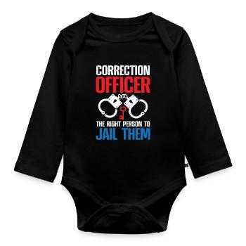 Correction Officer The Right Person To Jail Them - Baby Bio-Langarm-Body - Schwarz - Vorne