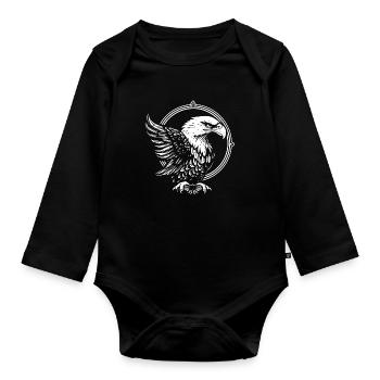 Adler im Kreis - Baby Bio-Langarm-Body - Schwarz - Vorne