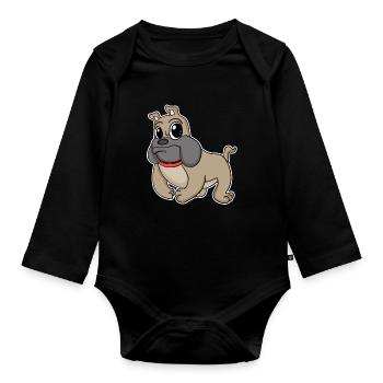 Chien bouledogue français race chiens chiens - Body Bébé bio manches longues - noir - Devant