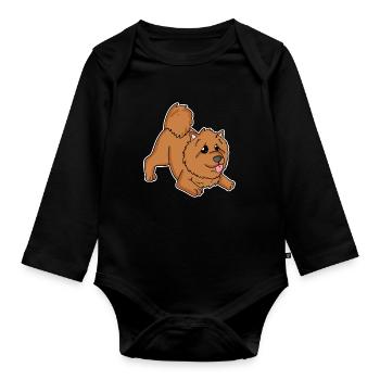 Chow Chow Dog Races Chiens Chiens - Body Bébé bio manches longues - noir - Devant