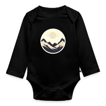 Berge bei Sonnenschein - Baby Bio-Langarm-Body - Schwarz - Vorne
