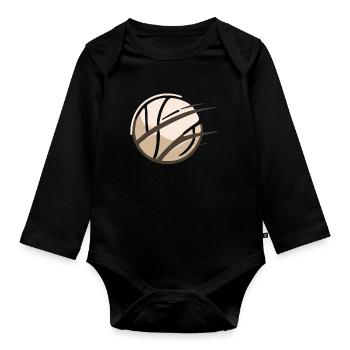 Volleyball motif - Organic Longsleeve Baby Bodysuit - black - Front