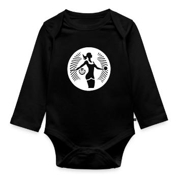 Volleyball Spielerin - Baby Bio-Langarm-Body - Schwarz - Vorne
