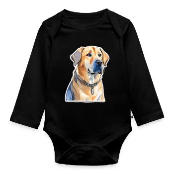 Labrador - Organic Longsleeve Baby Bodysuit - black - Front