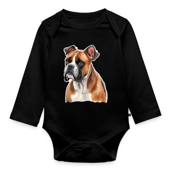 Boxeur - Body Bébé bio manches longues - noir - Devant