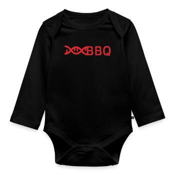 BBQ liegt in meiner DNA - Baby Bio-Langarm-Body - Schwarz - Vorne