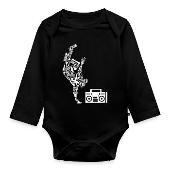 Hip hop | Dancer - Organic Longsleeve Baby Bodysuit - black - Front