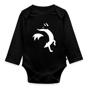 Sketch of the white fox - Organic Longsleeve Baby Bodysuit - black - Front