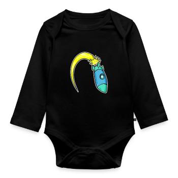 Rakete - Baby Bio-Langarm-Body - Schwarz - Vorne