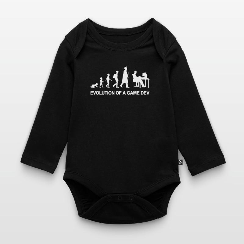Game Developer Evolution Organic Longsleeve Baby Bodysuit