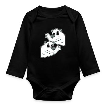 Polar Bear Polar Bear - Organic Longsleeve Baby Bodysuit - black - Front