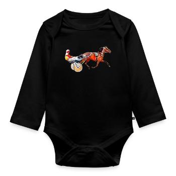 Traber Trabrennen - Baby Bio-Langarm-Body - Schwarz - Vorne