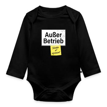 Außer Betrieb Techniker Informiert Faultier Büro - Baby Bio-Langarm-Body - Schwarz - Vorne