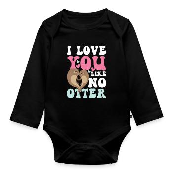 I Lover You Like No Otter - Baby Bio-Langarm-Body - Schwarz - Vorne