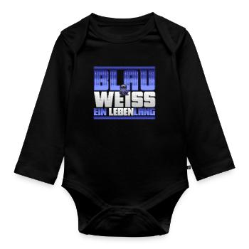 Blau Weiss ein Leben Lang - Baby Bio-Langarm-Body - Schwarz - Vorne
