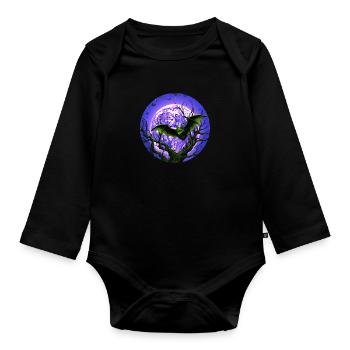 Fledermaus Fledermäuse Flughunde Halloween - Baby Bio-Langarm-Body - Schwarz - Vorne