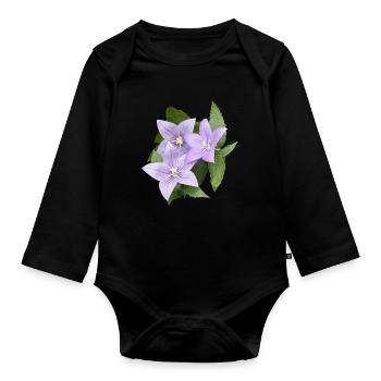 PURPURNE BALLONBLUME - Baby Bio-Langarm-Body - Schwarz - Vorne