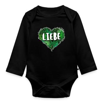 Umwelt Natur Herz Naturschutz Umweltschützer Erde - Baby Bio-Langarm-Body - Schwarz - Vorne
