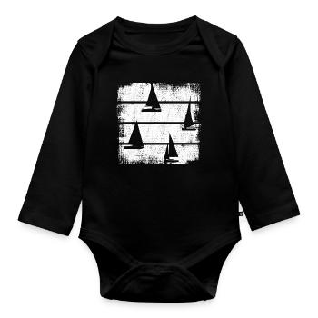 Segelschiffe - Baby Bio-Langarm-Body - Schwarz - Vorne