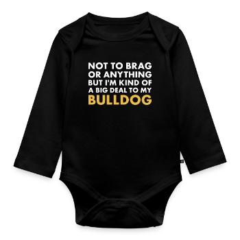 Je suis un gros problème pour mon bouledogue - Body Bébé bio manches longues - noir - Devant