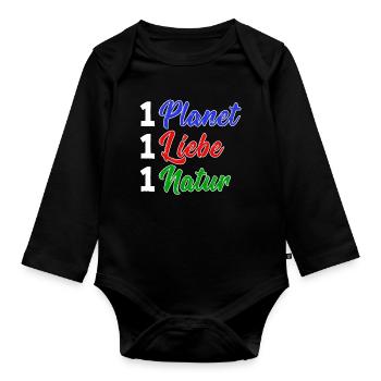 Natur Erde Umwelt Umweltfreundlich Statement - Baby Bio-Langarm-Body - Schwarz - Vorne