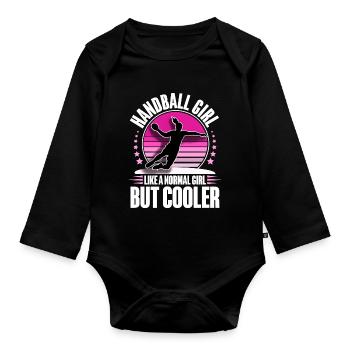 Handballeur handballeur - Body Bébé bio manches longues - noir - Devant