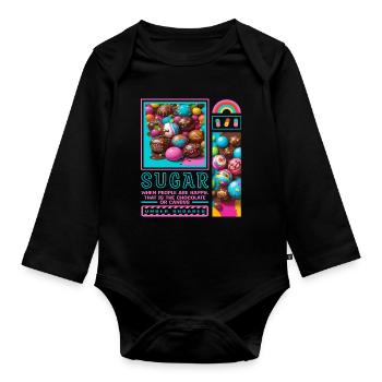 Sugar Man - Organic Longsleeve Baby Bodysuit - black - Front