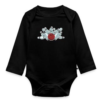 Bowling Strike - Organic Longsleeve Baby Bodysuit - black - Front