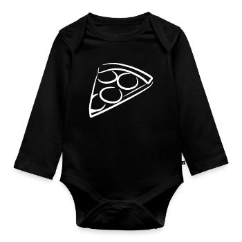 Pizza Sketch - Organic Longsleeve Baby Bodysuit - black - Front