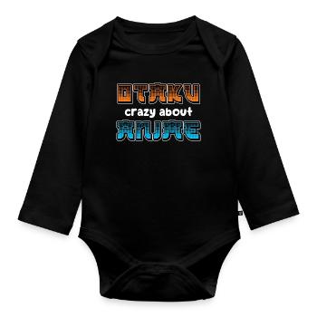 Otaku Anime Animation Japan Manga Statement Comic - Baby Bio-Langarm-Body - Schwarz - Vorne