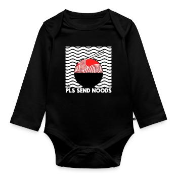 Japanisch Ramen Statement Manga Anime Fernost - Baby Bio-Langarm-Body - Schwarz - Vorne