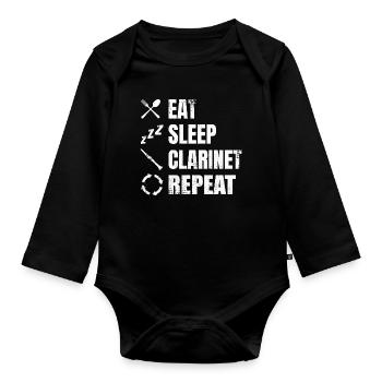 Routine clarinette - Body Bébé bio manches longues - noir - Devant