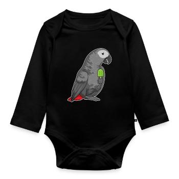 Perroquet Popsicle - Body Bébé bio manches longues - noir - Devant