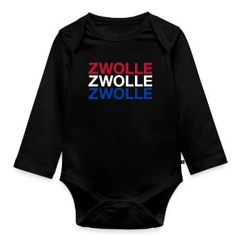 ZWOLLE Pays-Bas Drapeau des Pays-Bas - Body Bébé bio manches longues - noir - Devant